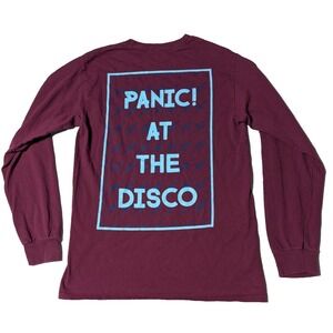 Panic At The‎ Disco Burgundy Long Sleeve Double-Sided T-Shirt - Mem Small